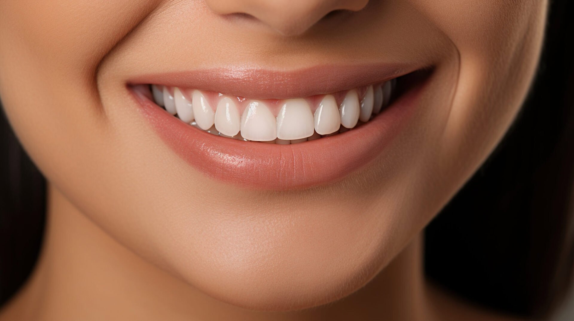 close up smile a beautiful young woman smiling. cosmetic skin ca