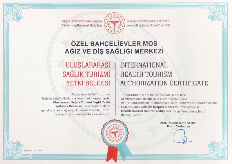 mosdent international health tourism authorization certificate