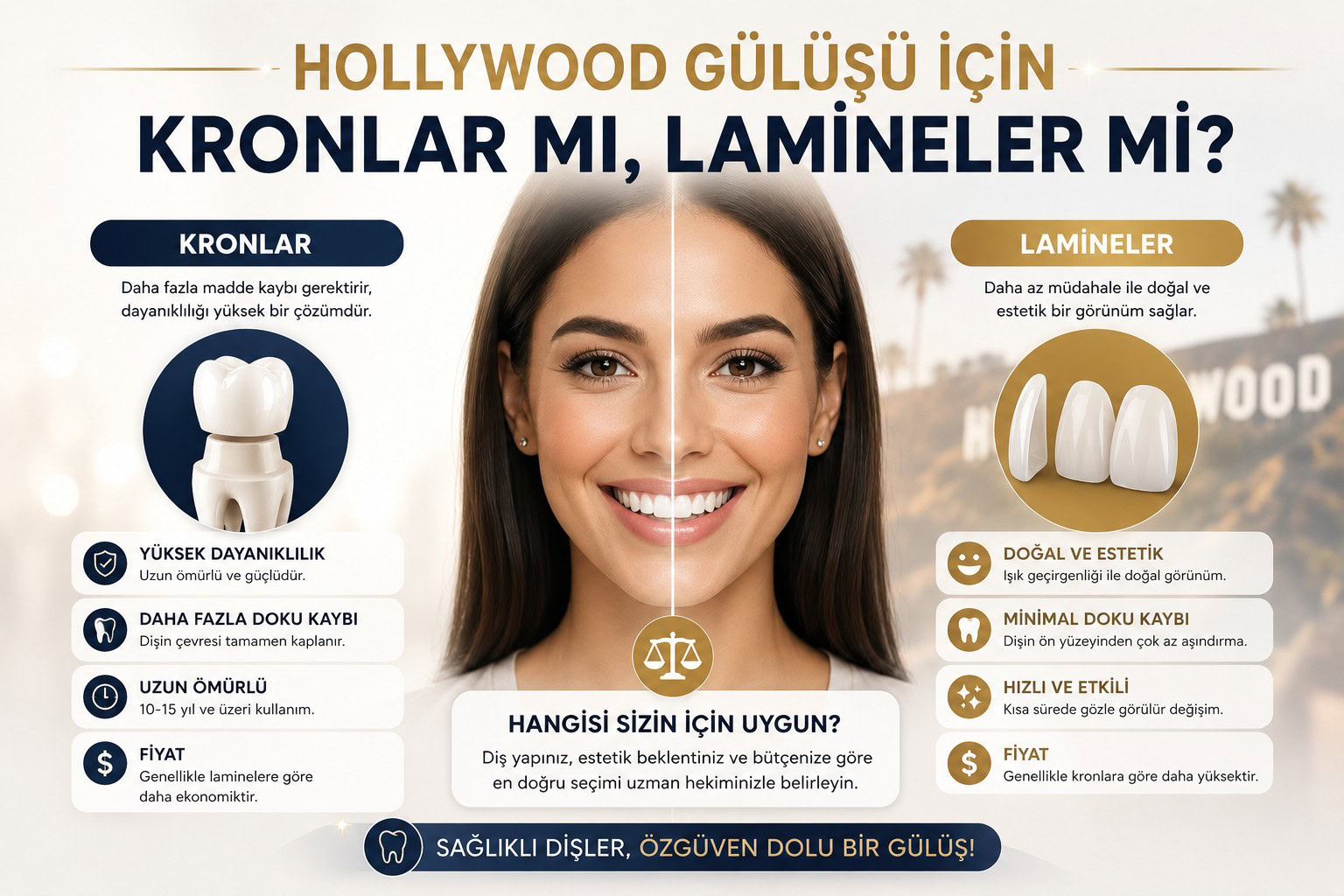 Hollywood Gülüşü İçin Kronlar mı, Lamineler mi?